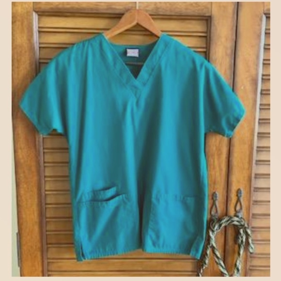 Cherokee Woman's V-Neck Scrub Top Dark Green Size Small - Picture 1 of 5